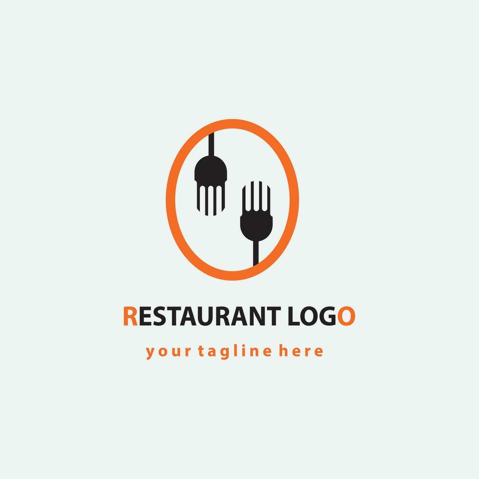 modern restaurant logo met vork lepel. vector