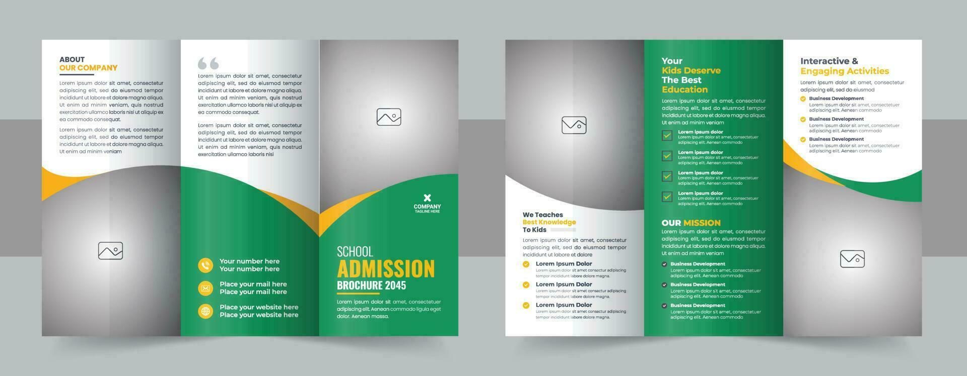 creatief school- toelating drievoud brochure ontwerp, kinderen terug naar school- onderwijs drievoud brochure sjabloon, drievoud brochure, drievoud brochure brief vector