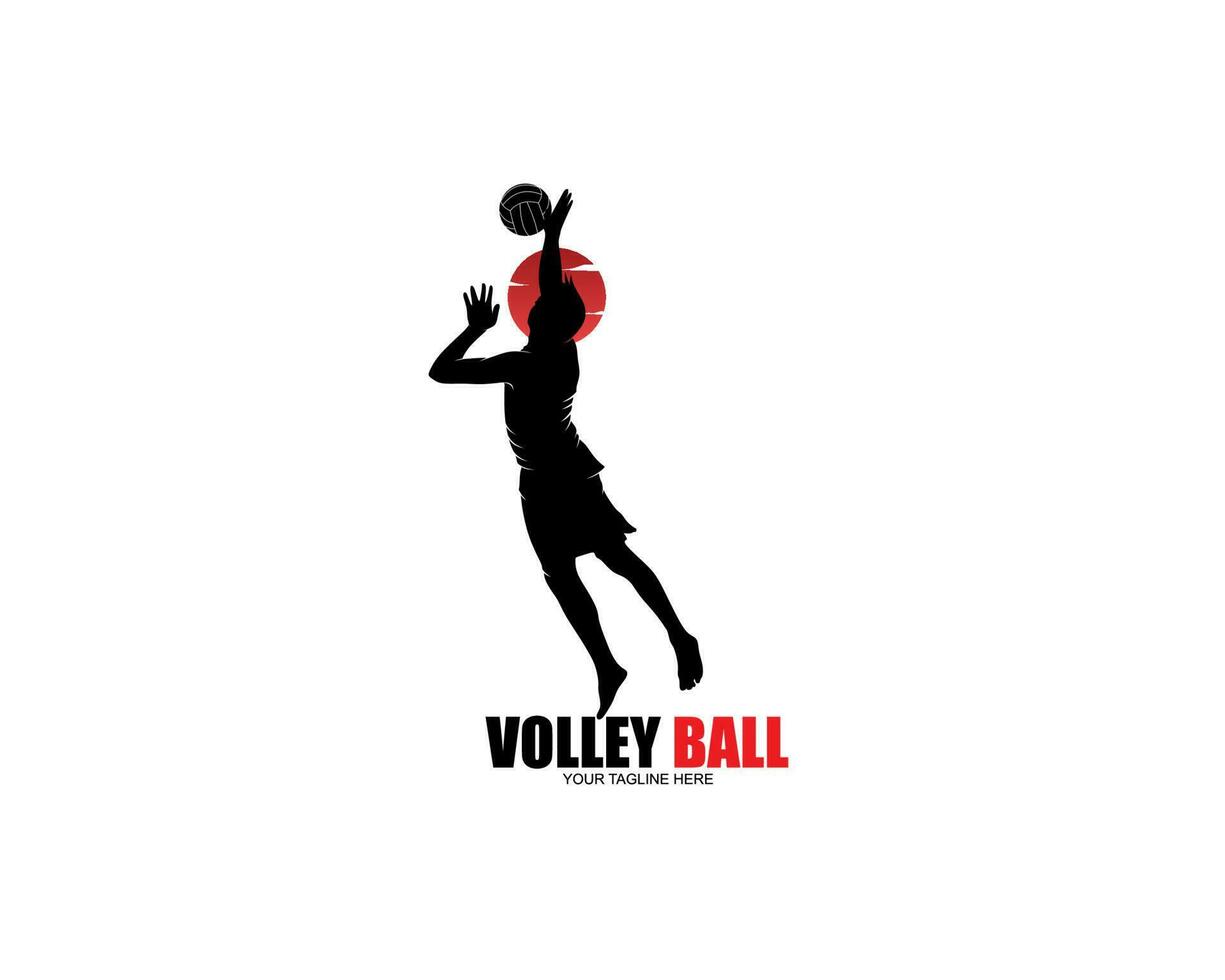 volleybal speler logo silhouet vector ontwerp