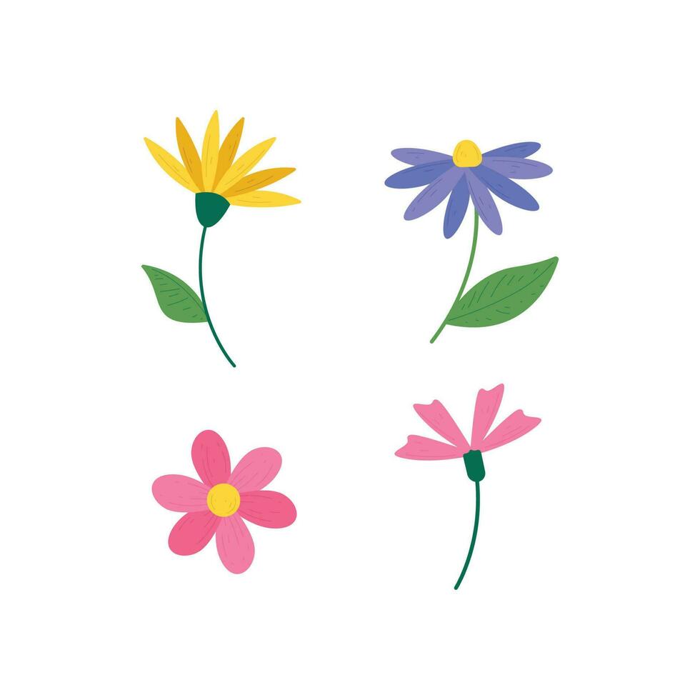 mooi voorjaar bloemen in vector