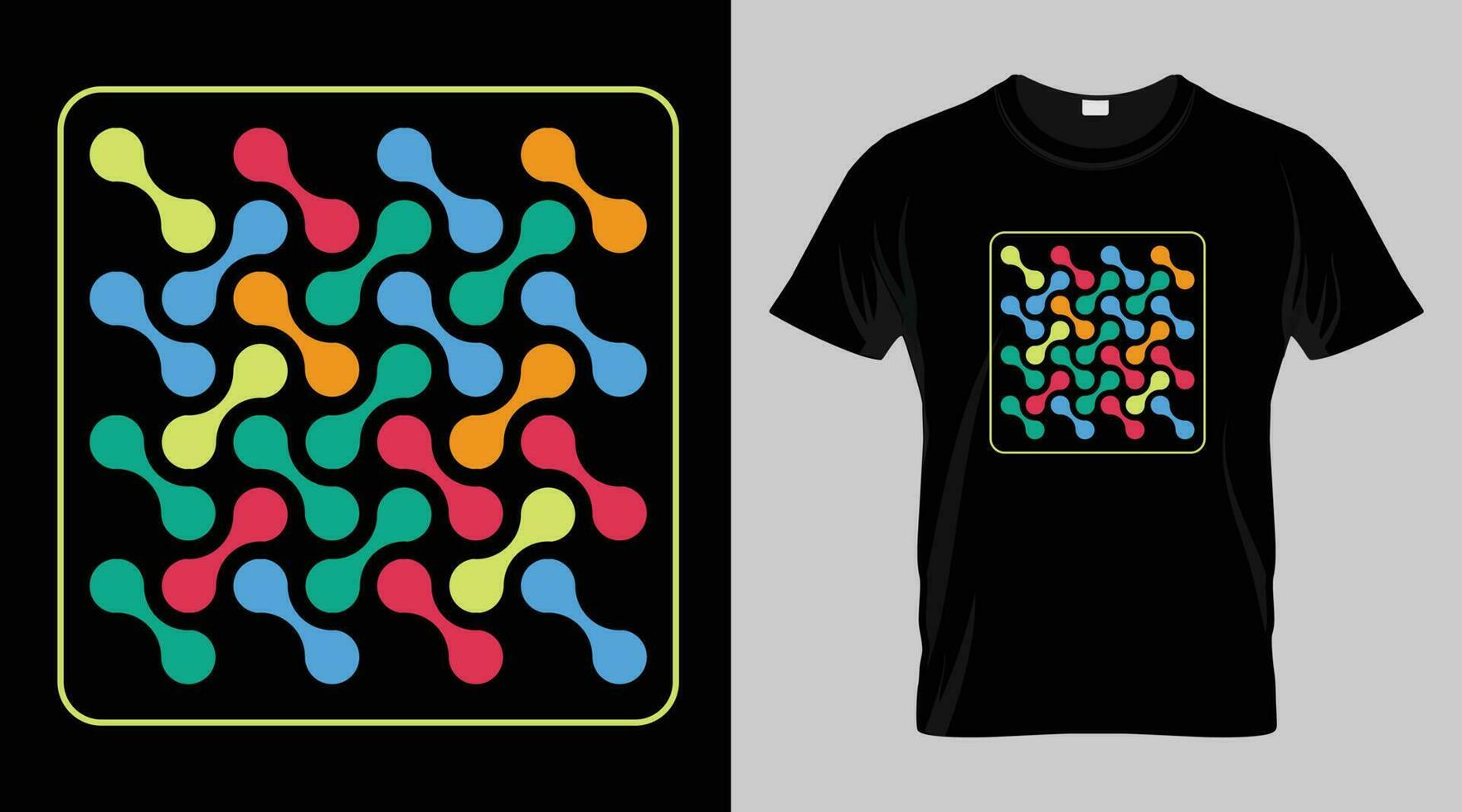 abstract kleurrijk vector modieus t-shirt ontwerp sjabloon