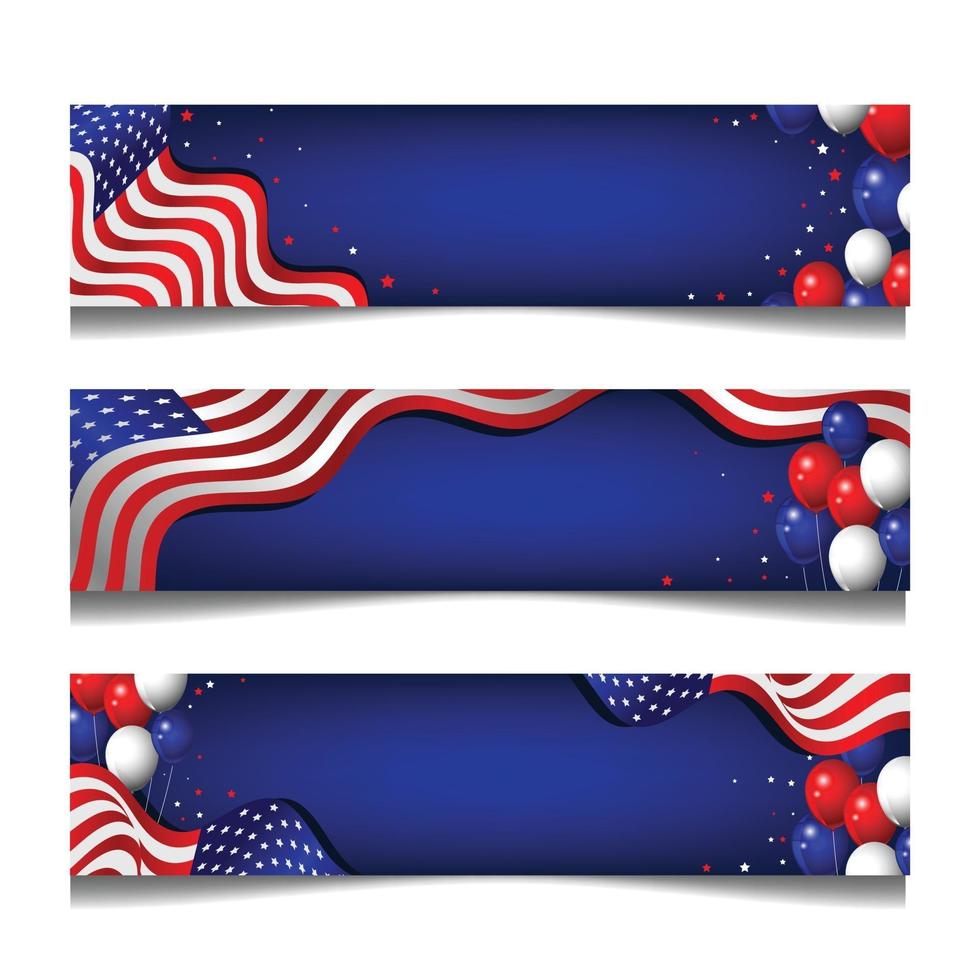 Amerikaanse feestelijke bannermalplaatjes vector