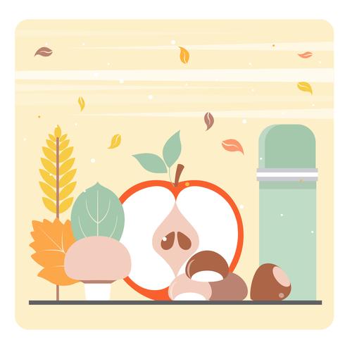 Vector herfst elementen en illustratie