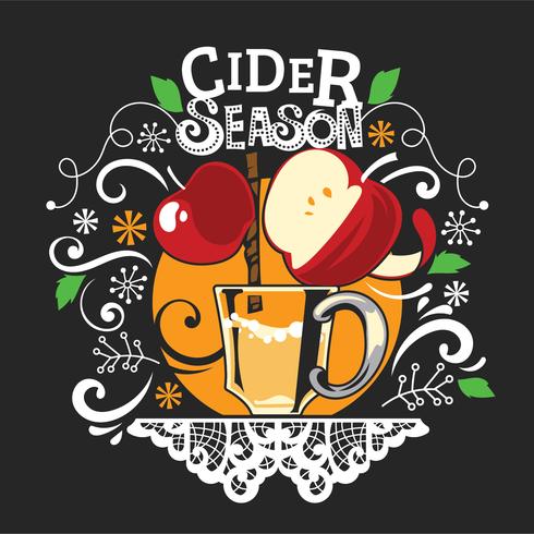 Mooie Doodle Illustratie Apple Cider Seizoen vector