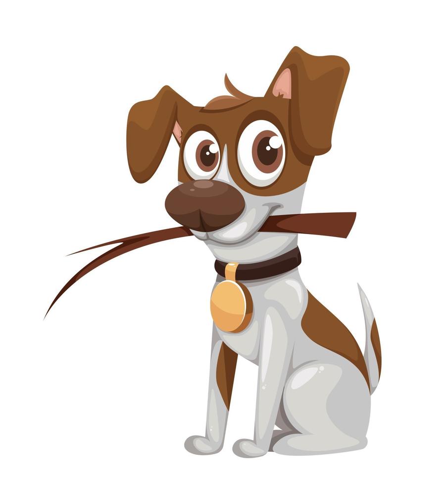 schattige cartoon jack russell terrier vector