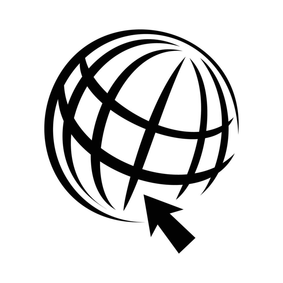 Gaan naar web icoon ontwerp. internet netwerk teken en symbool. wereldbol vector illustratie.