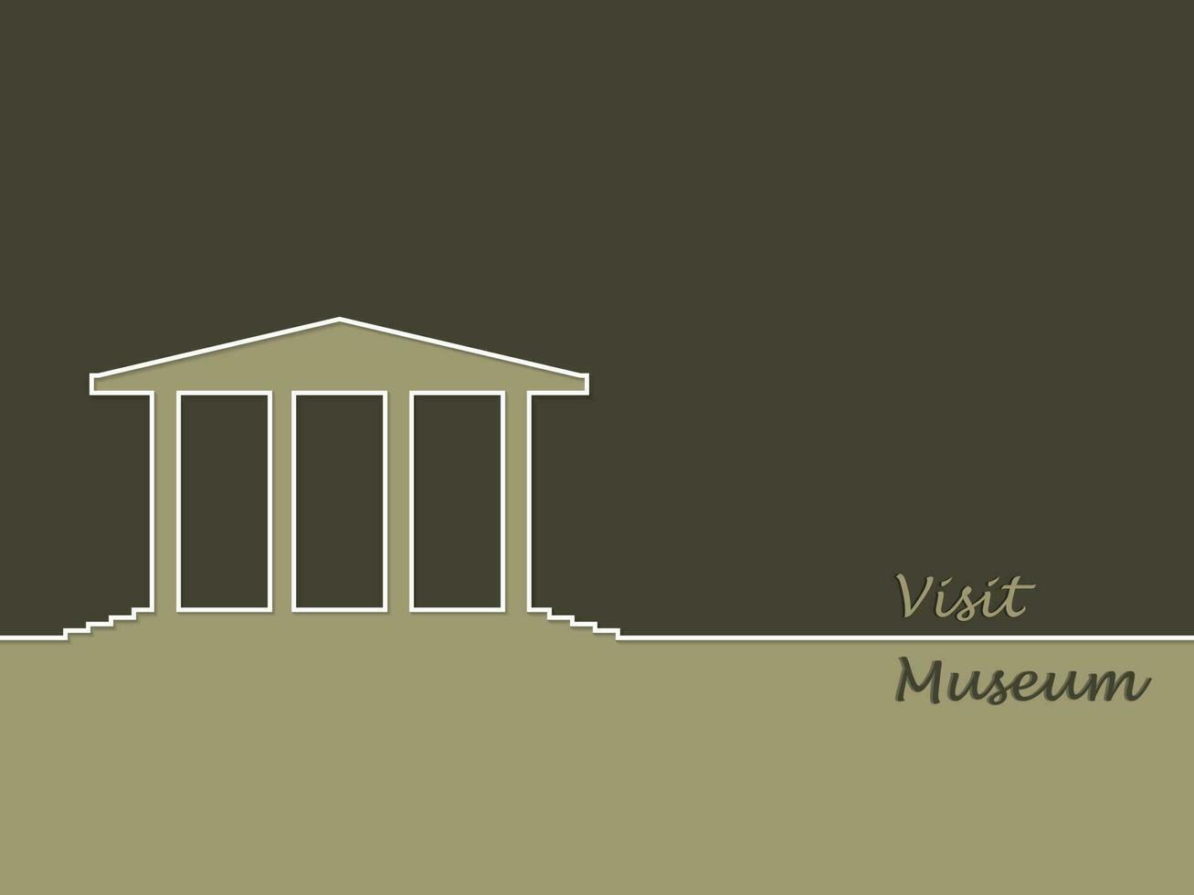 bezoek museum, geïsoleerd achtergrond. vector