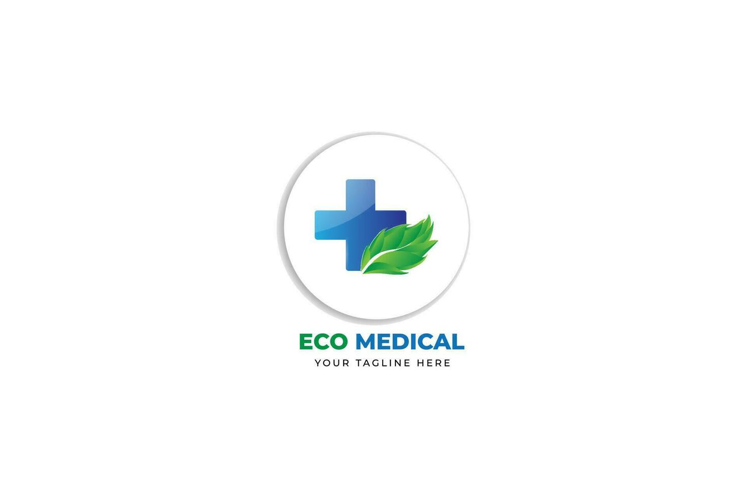 eco medisch logo sjabloon ontwerp illustratie vector