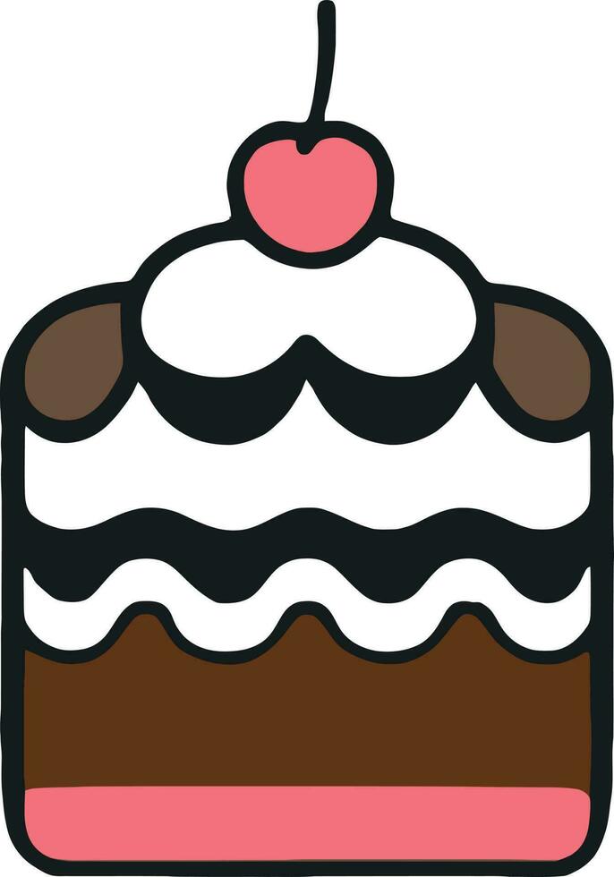 verjaardag, bruiloft, scherp taart met kaars in vlak kleur vector ontwerp in wit achtergrond