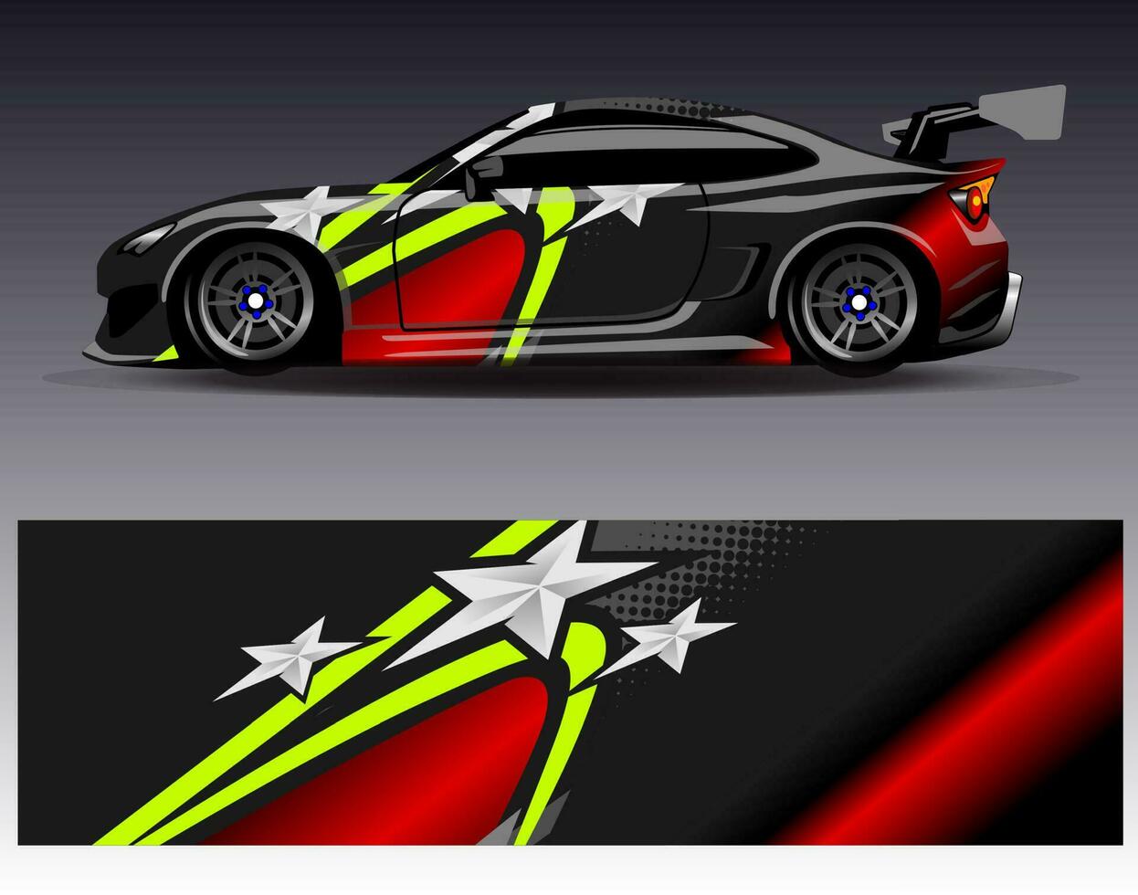 auto wrap ontwerp vector. grafische abstracte streep racen achtergrond kit ontwerpen voor wrap voertuig race auto rally avontuur en livery vector