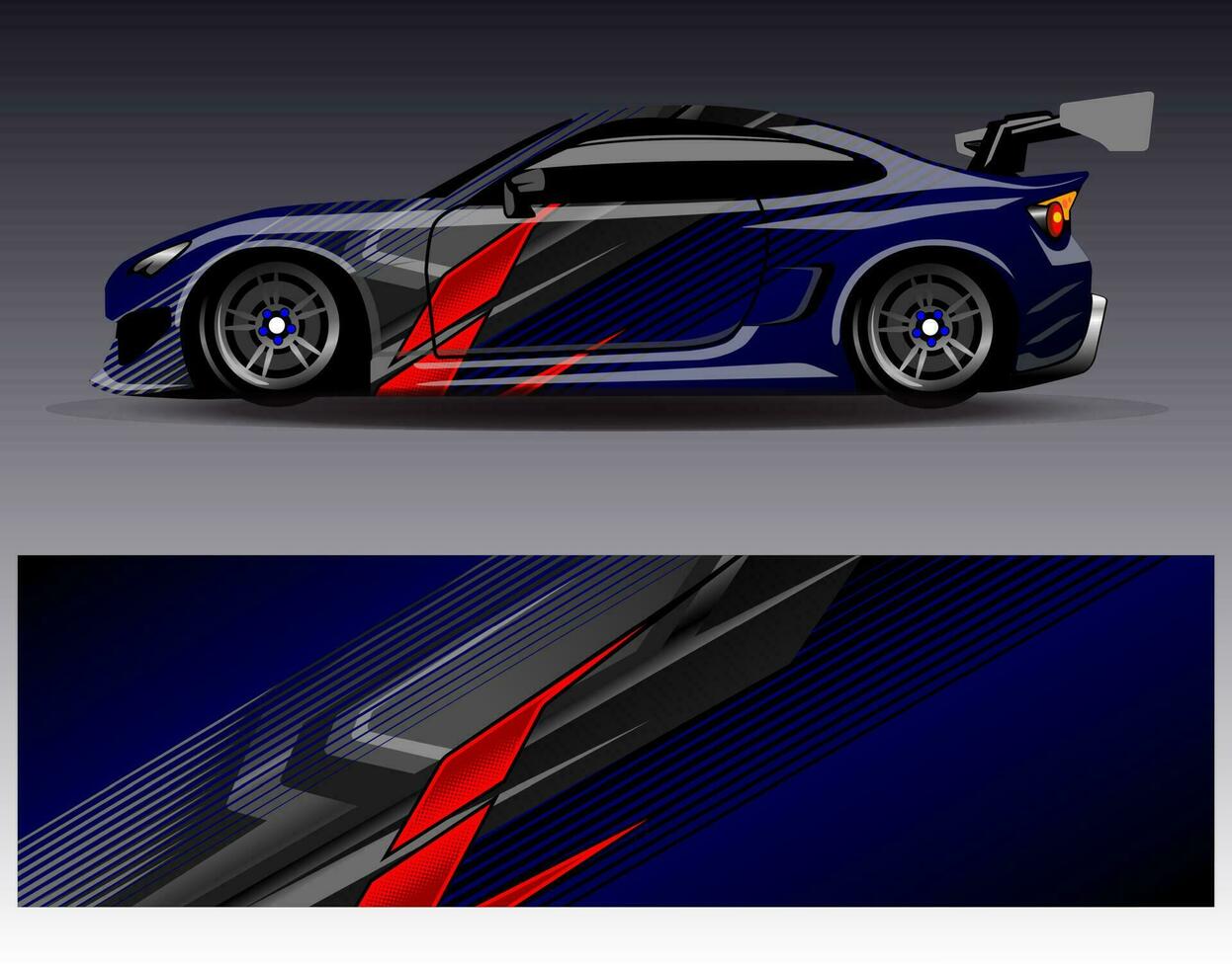 auto wrap ontwerp vector. grafische abstracte streep racen achtergrond kit ontwerpen voor wrap voertuig race auto rally avontuur en livery vector