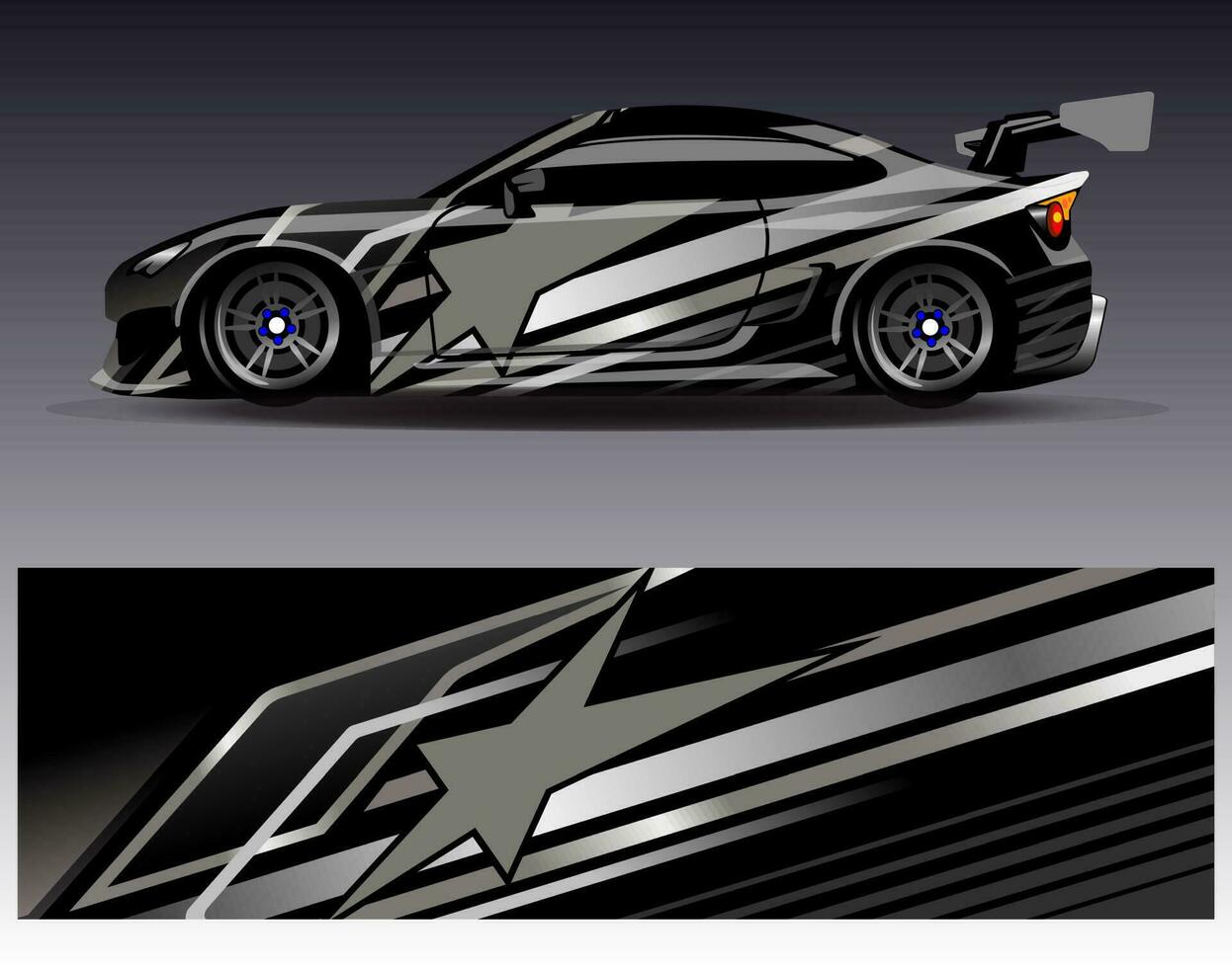 auto wrap ontwerp vector. grafische abstracte streep racen achtergrond kit ontwerpen voor wrap voertuig race auto rally avontuur en livery vector