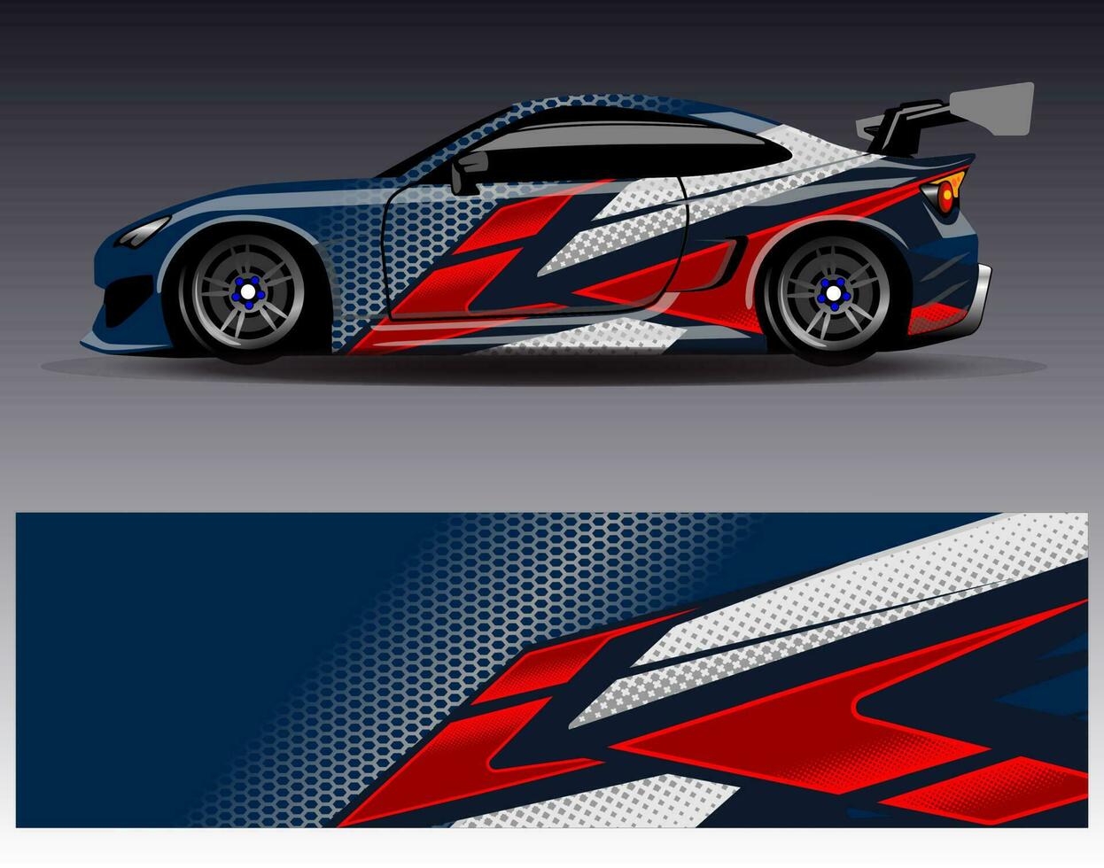 auto wrap ontwerp vector. grafische abstracte streep racen achtergrond kit ontwerpen voor wrap voertuig race auto rally avontuur en livery vector