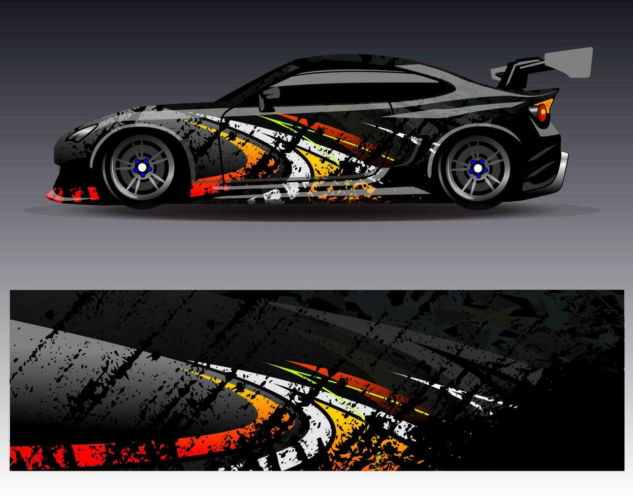 auto wrap ontwerp vector. grafische abstracte streep racen achtergrond kit ontwerpen voor wrap voertuig race auto rally avontuur en livery vector