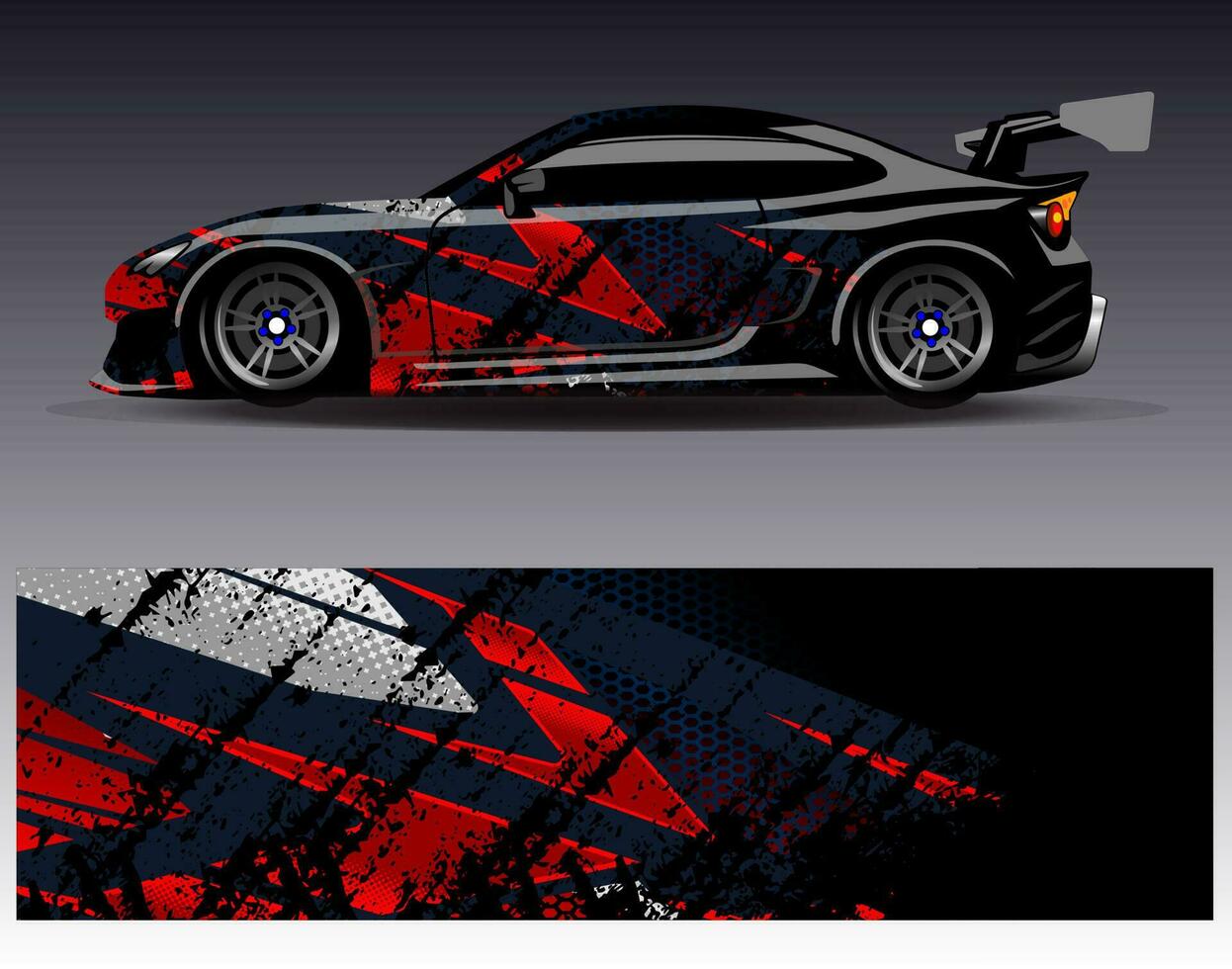 auto wrap ontwerp vector. grafische abstracte streep racen achtergrond kit ontwerpen voor wrap voertuig race auto rally avontuur en livery vector