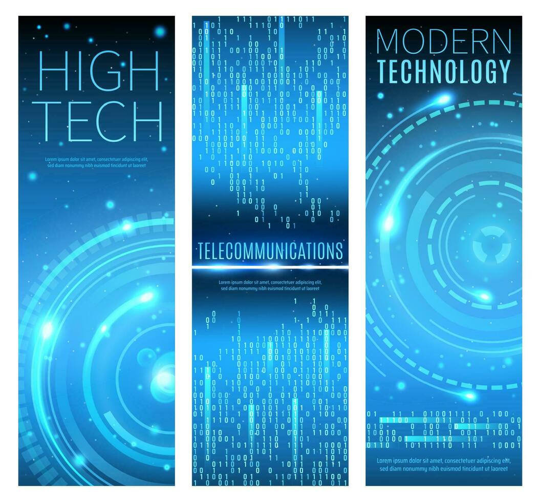 toekomst modern technologie en hoog tech banners vector