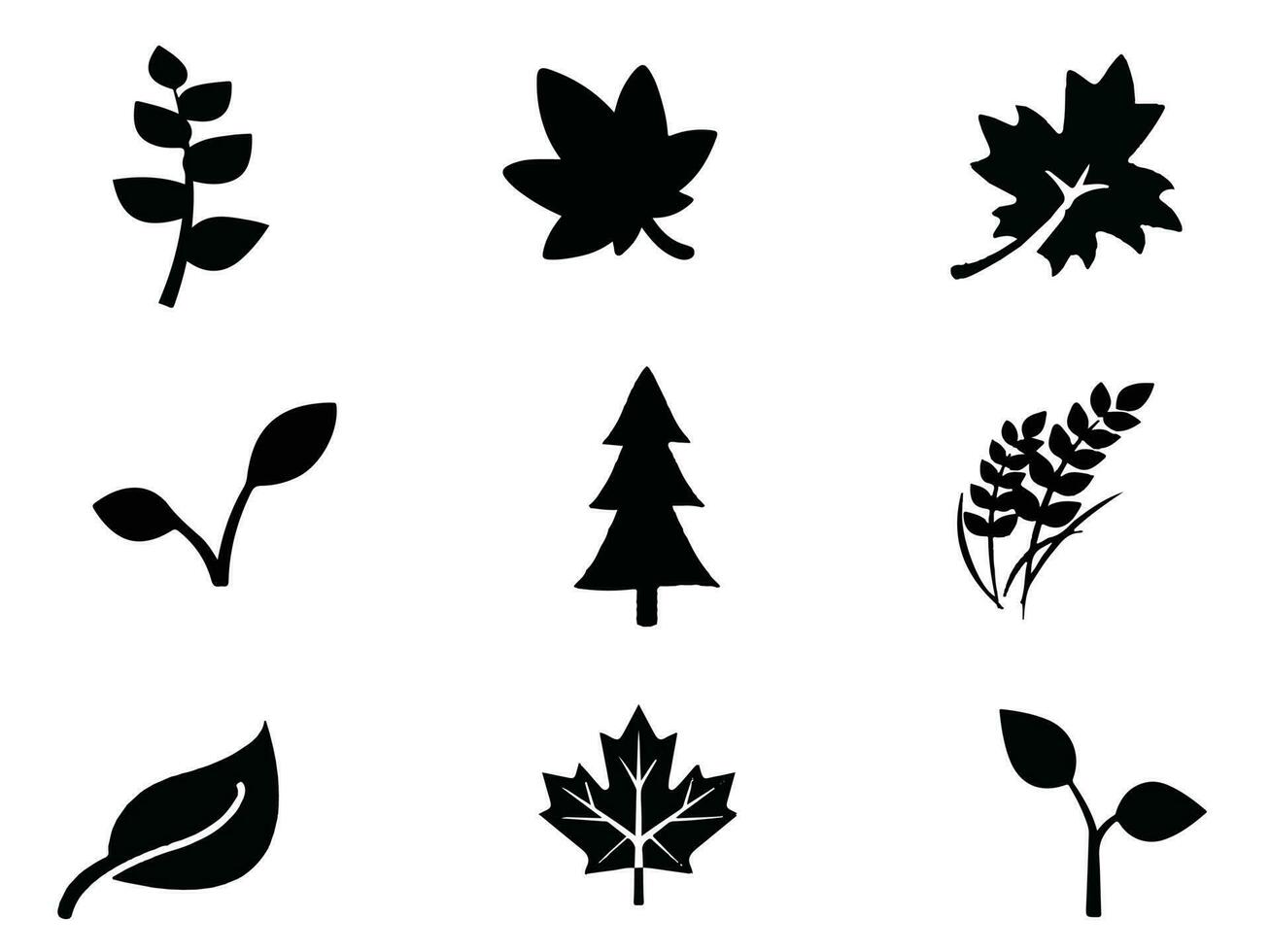 blad en boom zwart Aan wit achtergrond silhouet vector kunst illustratie ontwerp