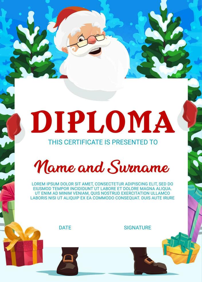 onderwijs school- diploma, Kerstmis certificaat vector
