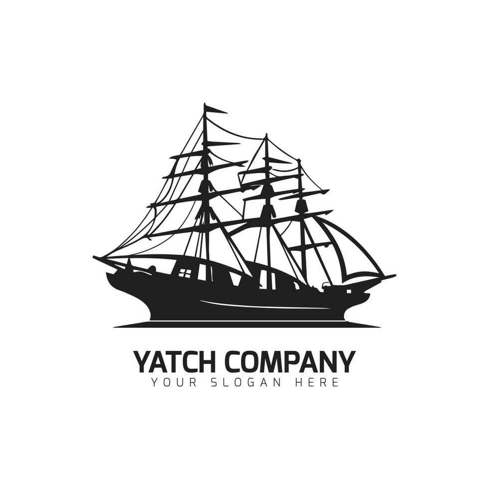 zwaar jacht of schip logo icoon vector sjabloon