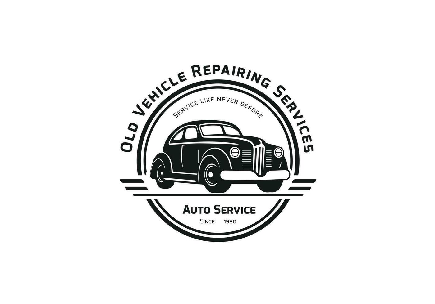 auto auto Diensten logo wijnoogst auto reparatie onderhoud logo met inscripties en auto- vector