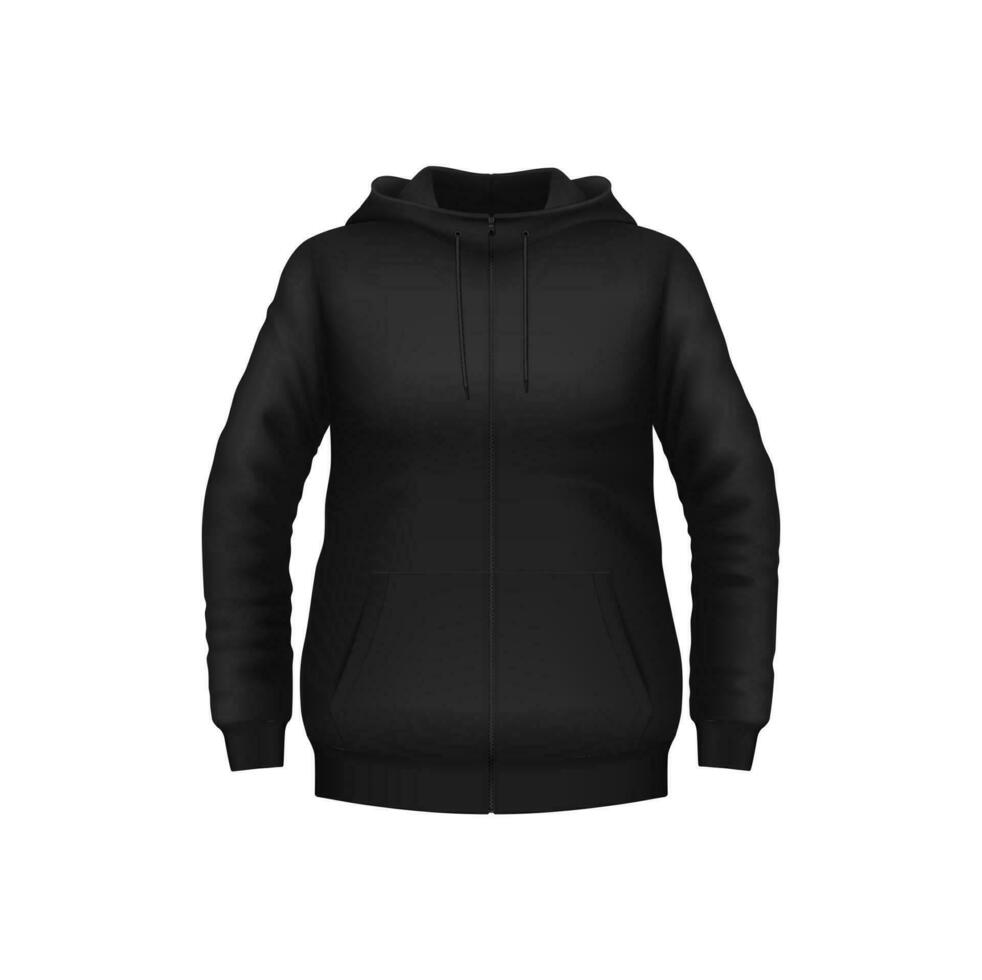 capuchon, zwart sweater realistisch vector mockup