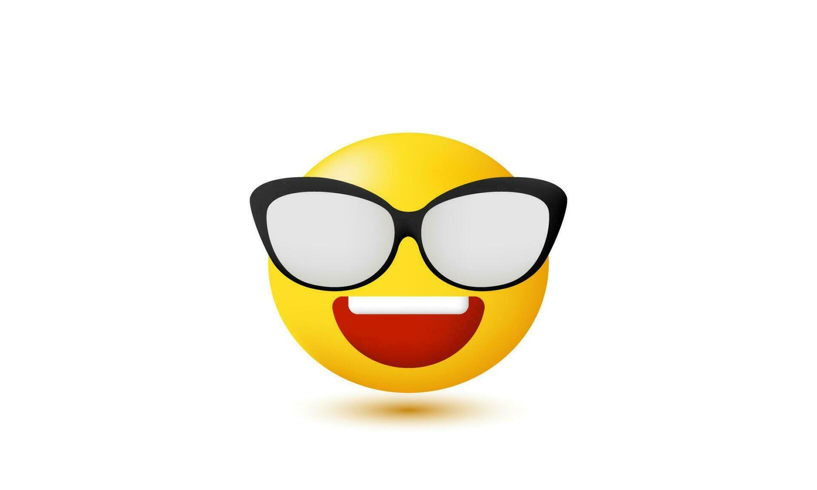 illustratie bril glimlach emoji geel realistisch 3d creatief geïsoleerd Aan achtergrond vector