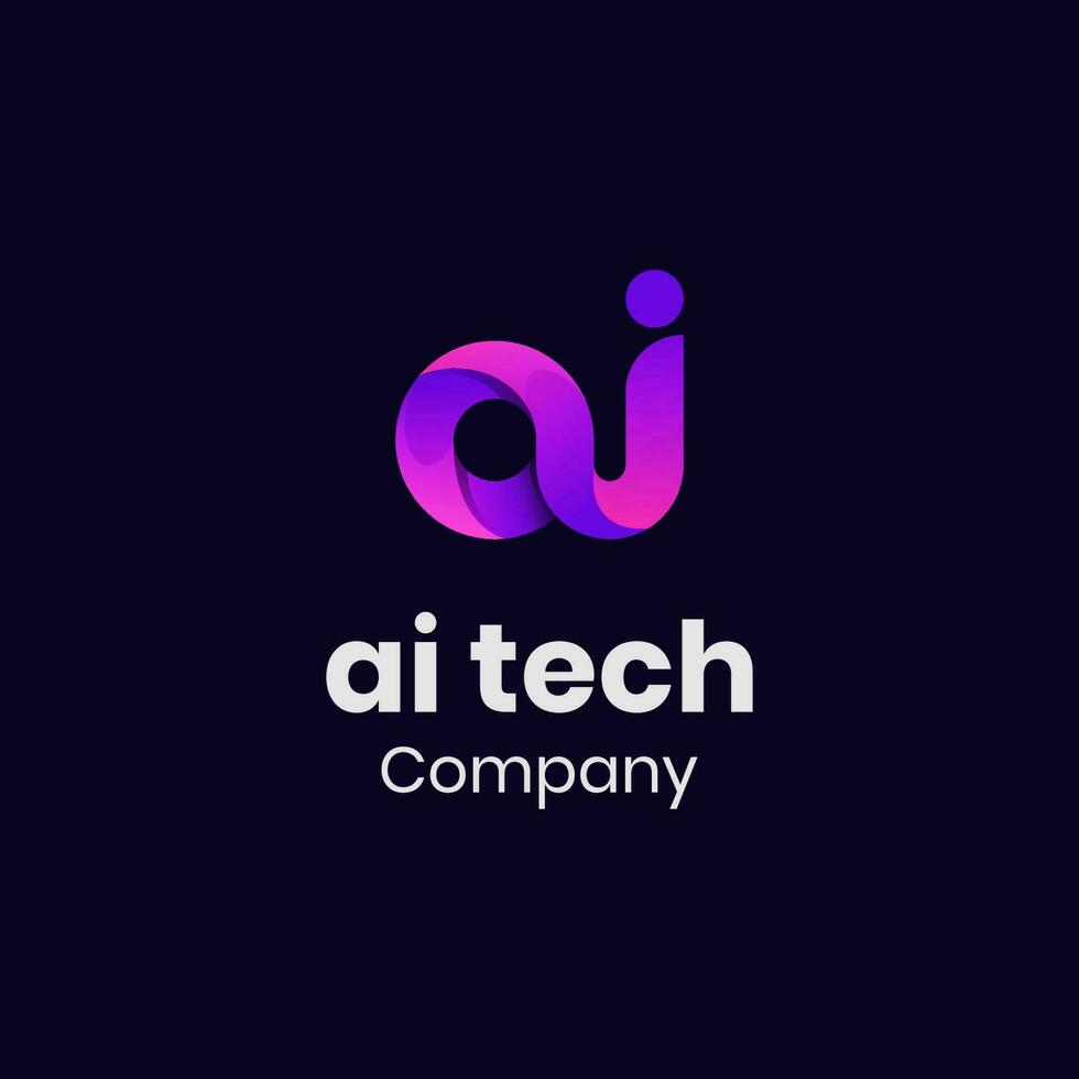 brief ai kleine letters identiteit logo ontwerp met veelkleurig vorm icoon ontwerp element, minimalistische stijl voor bedrijf technologie en bedrijf identiteit vector