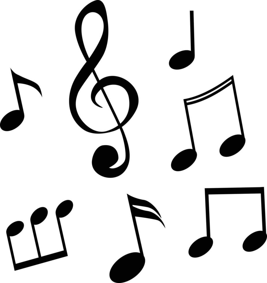 muziek- aantekeningen icoon set, muziek- aantekeningen symbool, vector illustratie