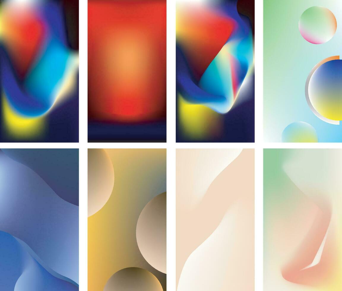 abstract helling vector mobiel behang set, abstract kunst, behang, smartphone achtergronden, android apps achtergrond reeks ontwerp
