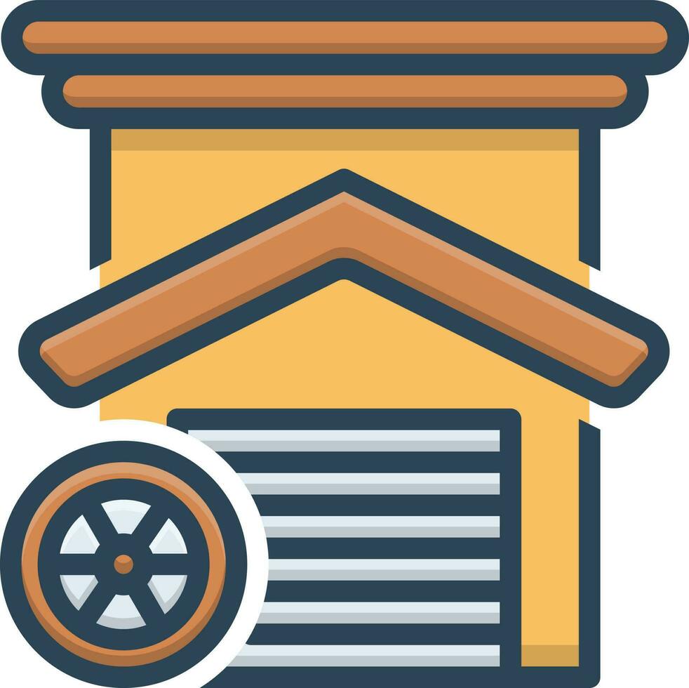 kleur icoon voor garage vector