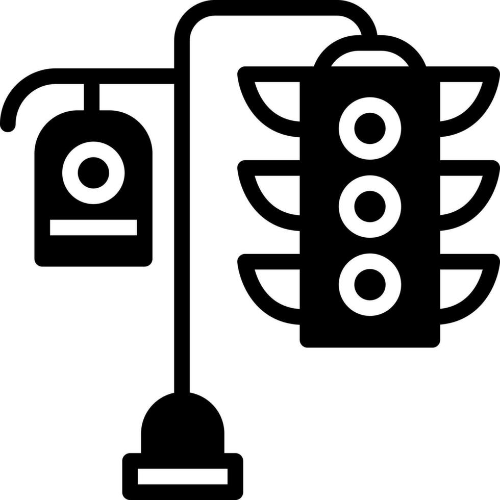 solide icoon voor verkeer licht vector