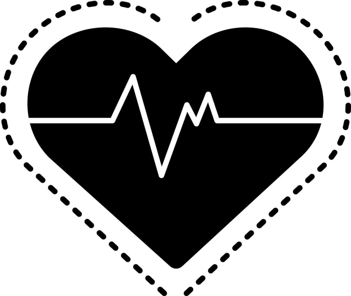 solide icoon voor hart tarief vector