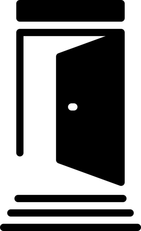 solide icoon voor deur vector