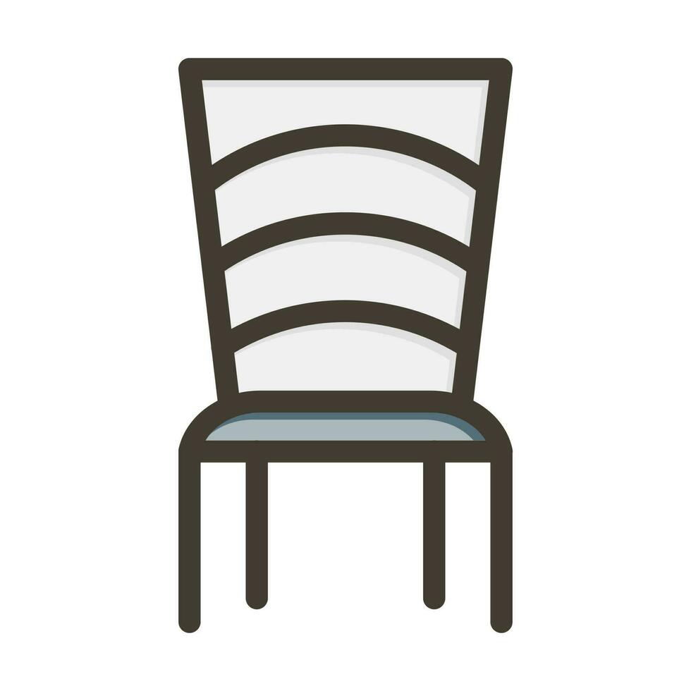 dining stoel vector dik lijn gevulde kleuren icoon ontwerp