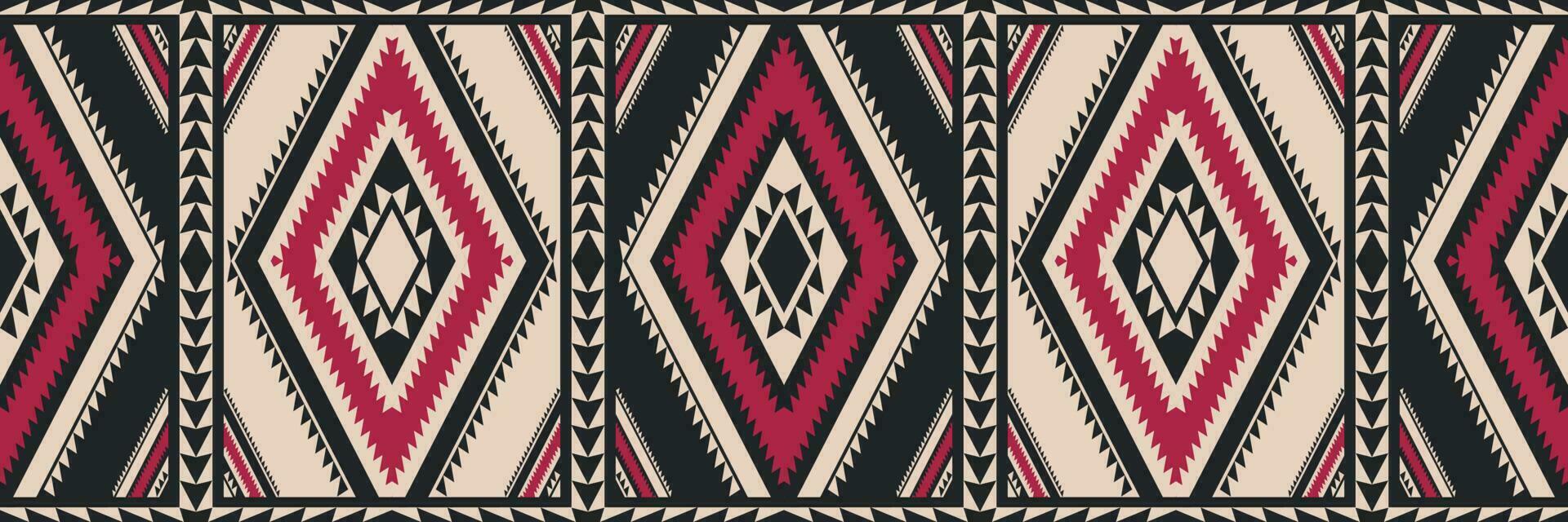 etnisch zuidwesten wijnoogst patroon. etnisch meetkundig plein ruit kleurrijk wijnoogst naadloos patroon. aztec kilim patroon gebruik voor tapijt, tapijt, tapijtwerk, mat, loper of grens decoratief element. vector
