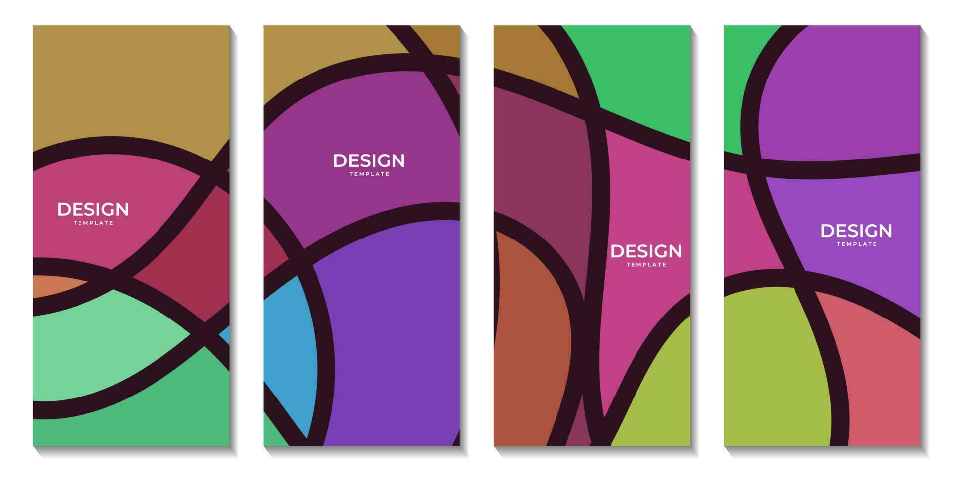 brochures reeks met abstract kunst kleurrijk achtergrond vector