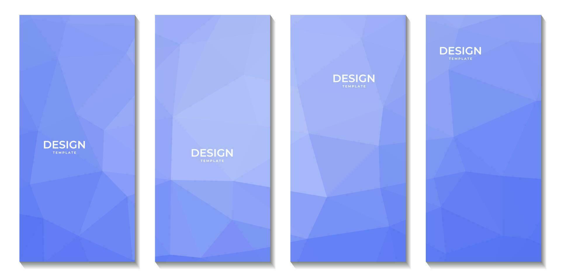 reeks van brochures met abstract blauw meetkundig achtergrond met driehoeken voor bedrijf vector