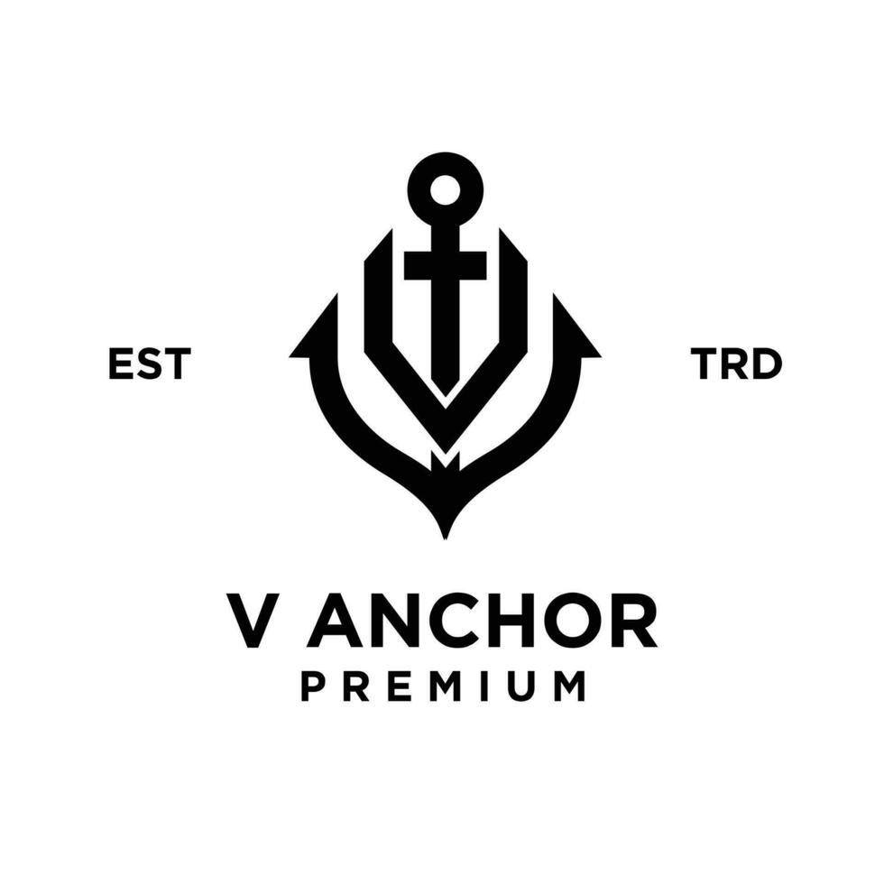 v anker brief eerste ontwerp icoon logo vector