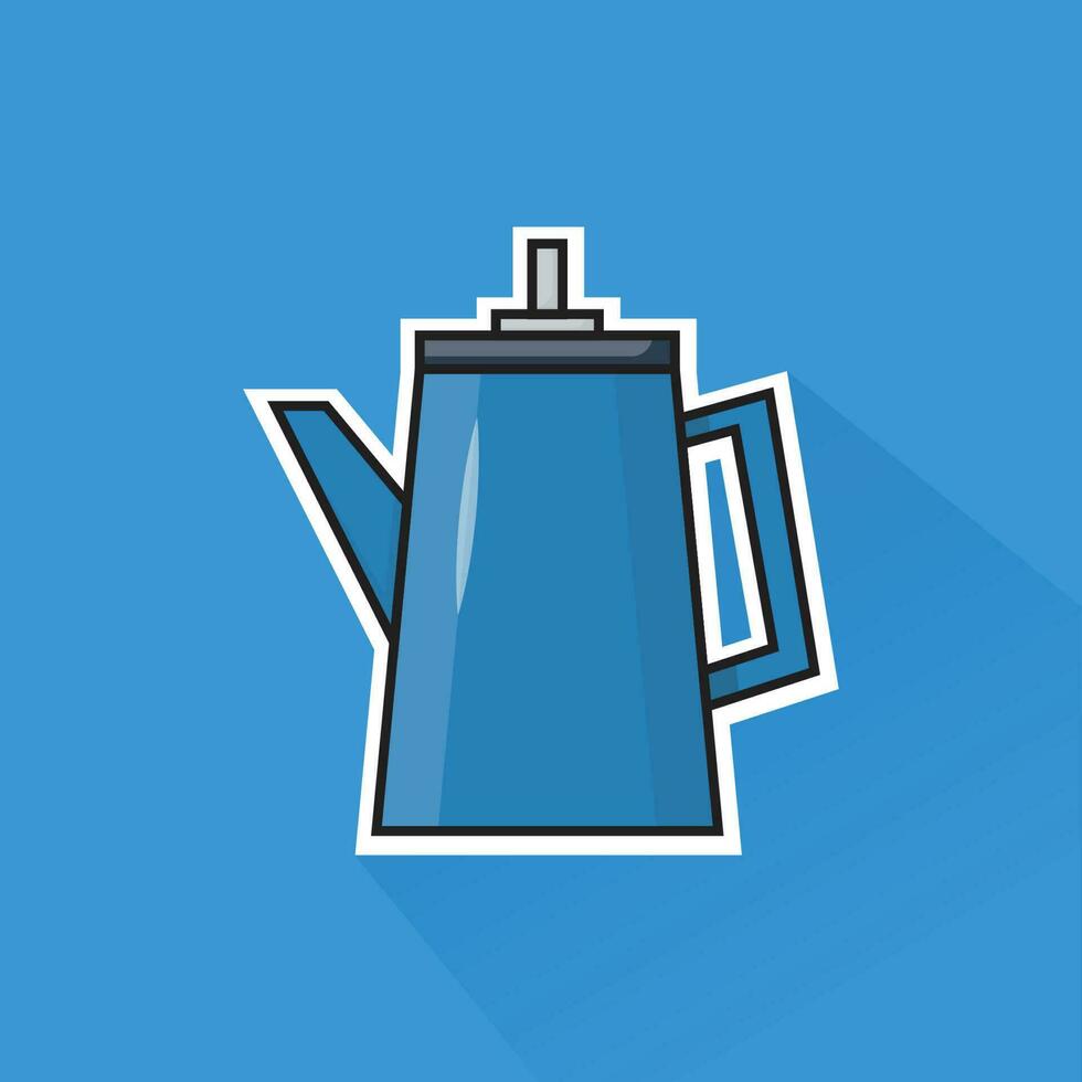 illustratie vector van blauw theepot in vlak ontwerp