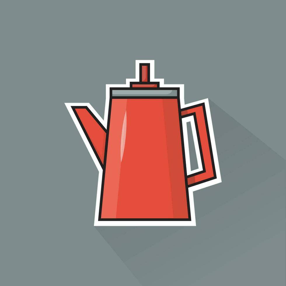 illustratie vector van rood theepot in vlak ontwerp