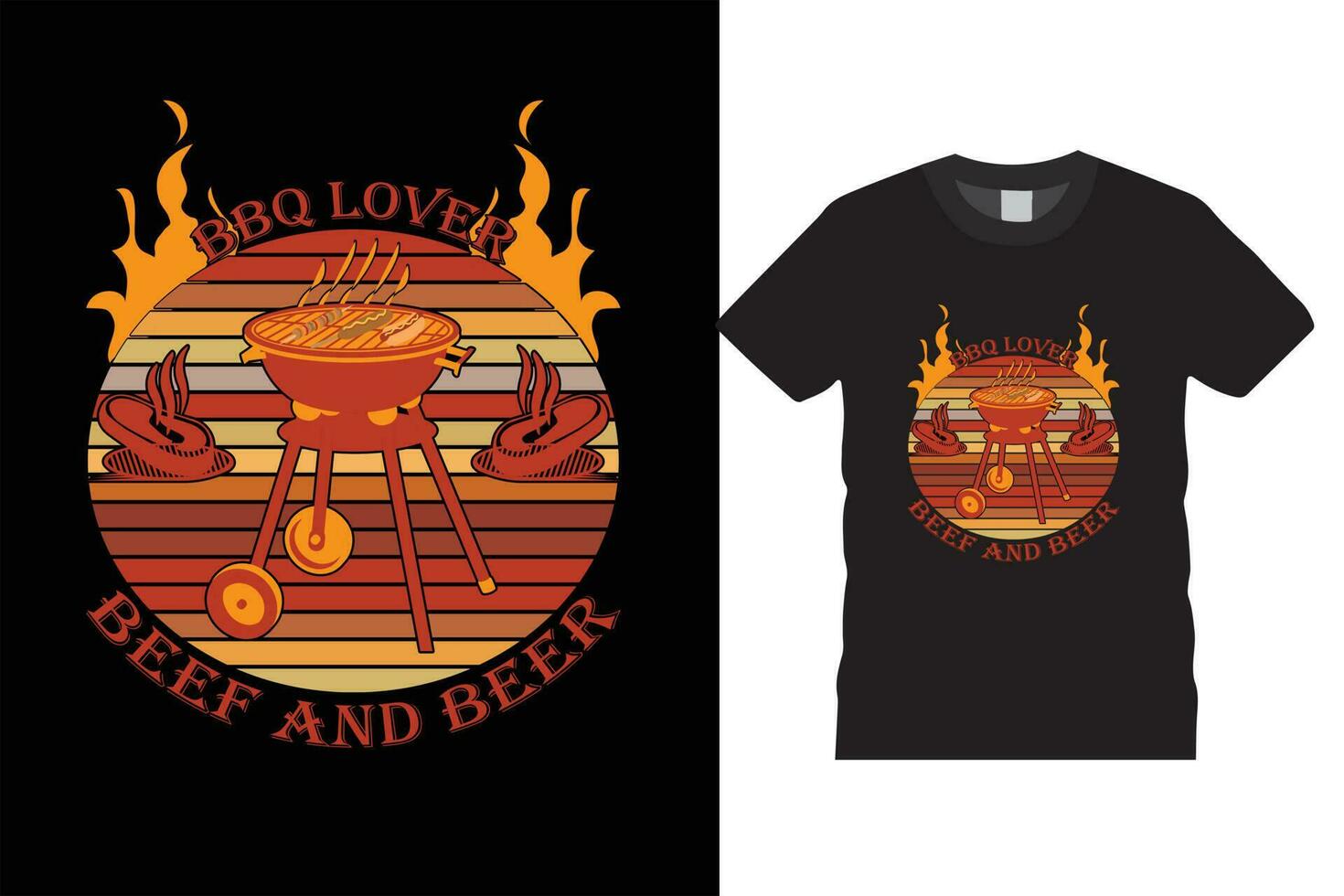 bbq minnaar t-shirt ontwerp vector