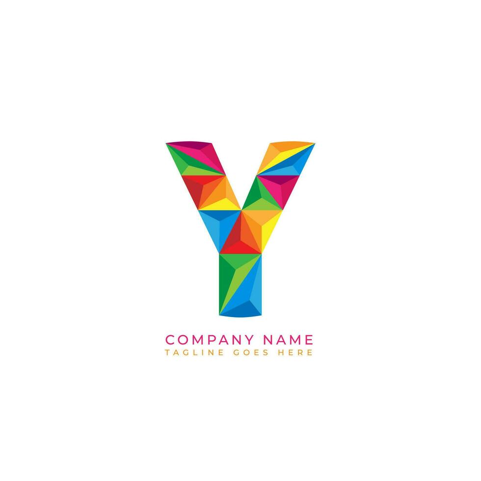 kleurrijk brief y logo ontwerp voor bedrijf bedrijf in laag poly kunst stijl vector