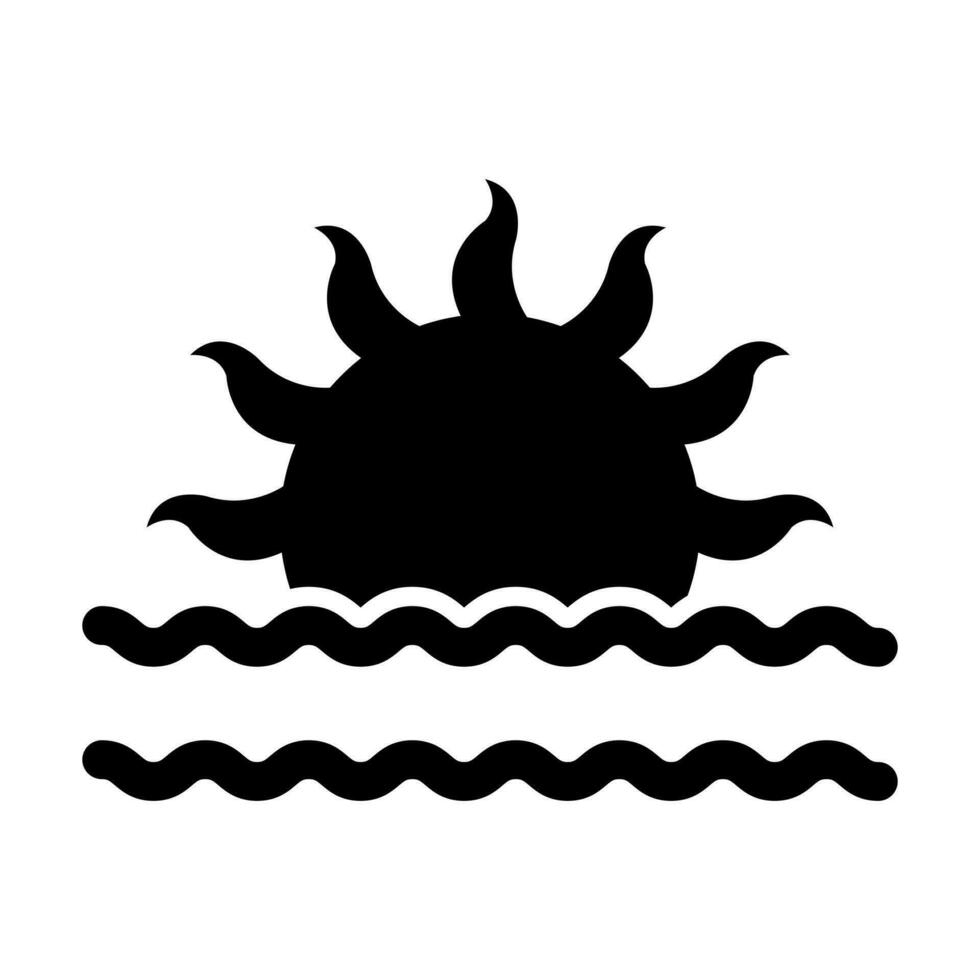 zonsondergang vector glyph icoon ontwerp