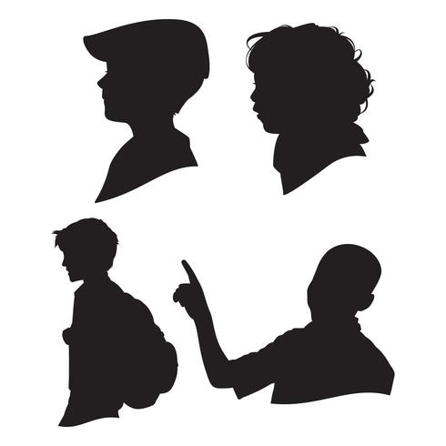 kinderen silhouetten vector