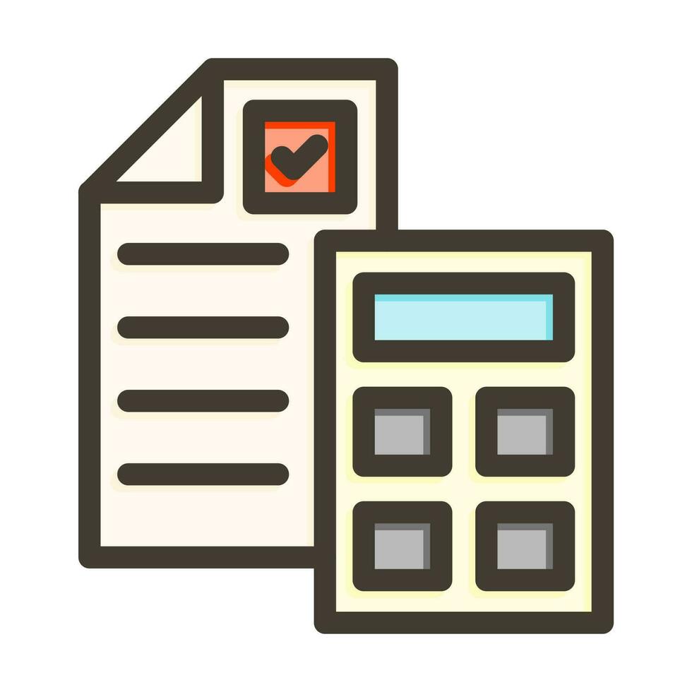 accounting vector dik lijn gevulde kleuren icoon ontwerp