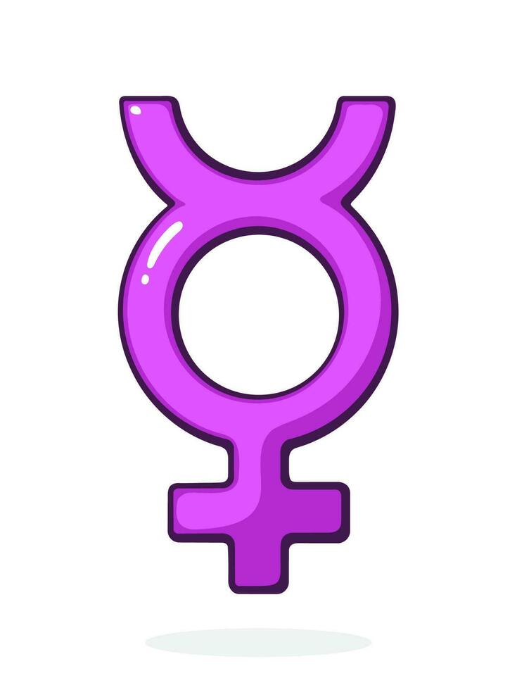 tekenfilm illustratie van transgender kwik symbool vector