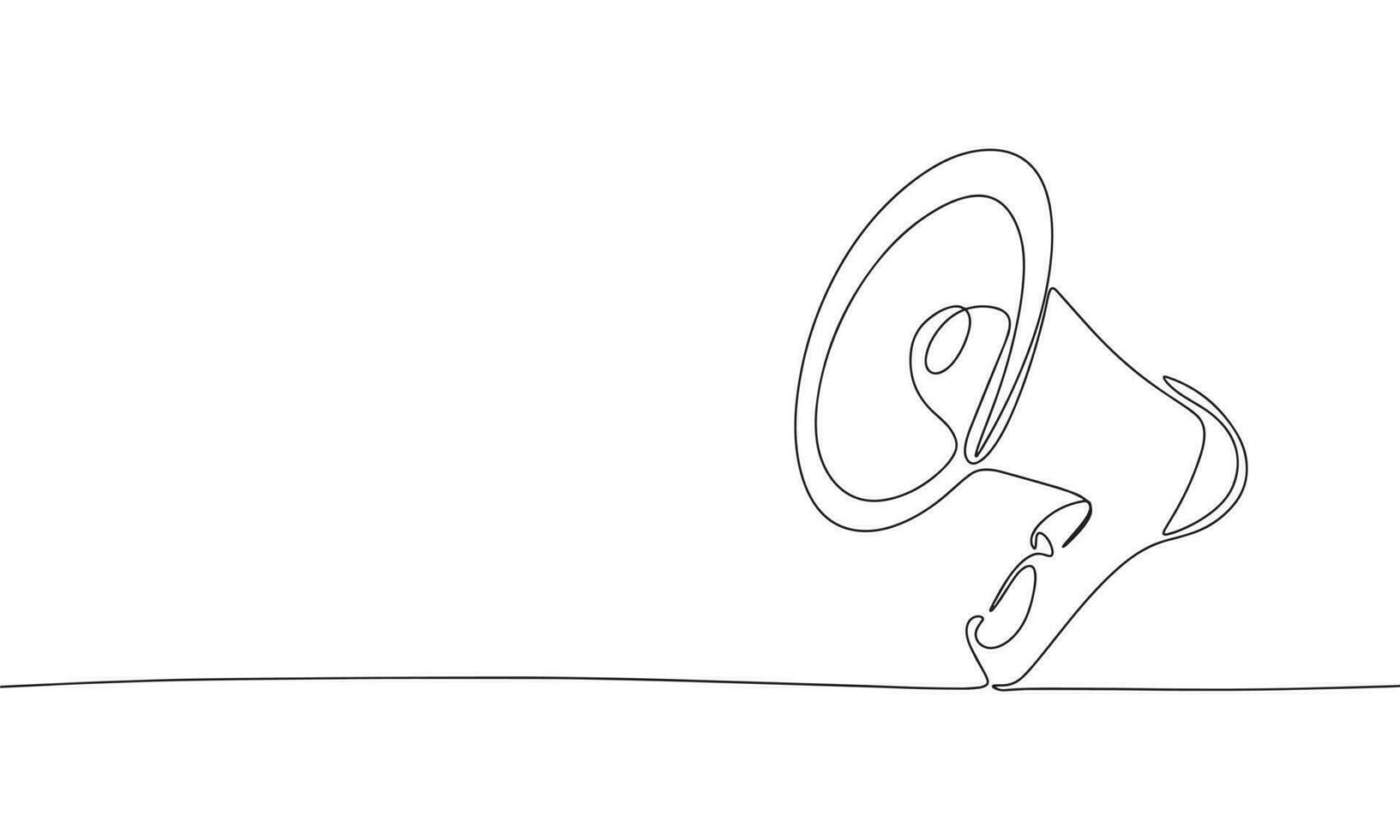 sprekend trompet, een lijn continu. lijn kunst schets vector illustratie