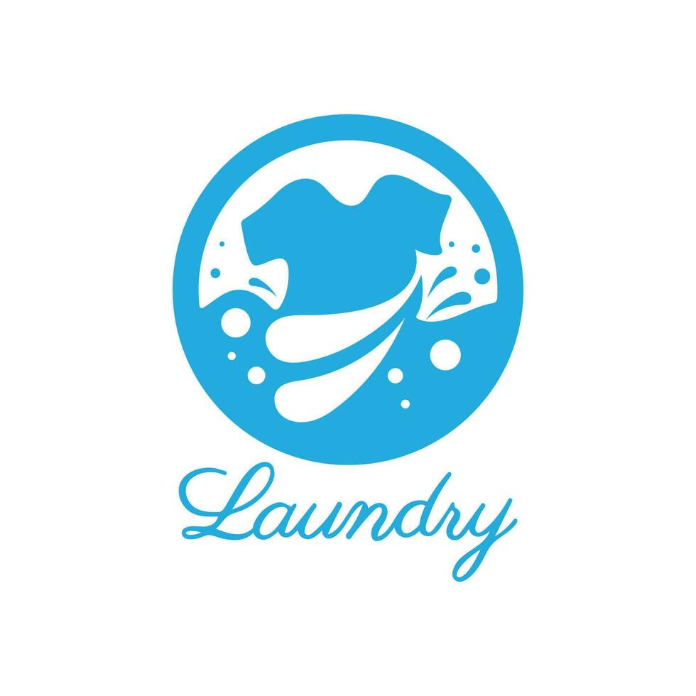 gemakkelijk creatief wasserij logo, met de concept van een kleren of kleren het wassen machine, schuim. water druppels, logo voor wassen, kleren geurverdrijver, insigne, bedrijf vector