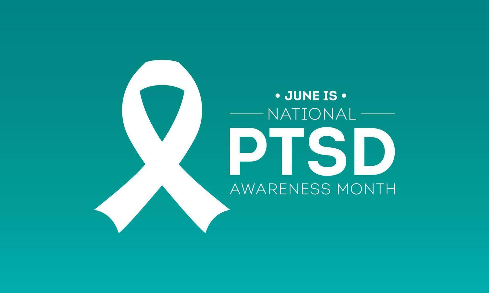 ptsd bewustzijn maand is opgemerkt elke jaar in juni. juni is nationaal ptsd bewustzijn maand. vector sjabloon voor banier, groet kaart, poster met achtergrond. vector illustratie.