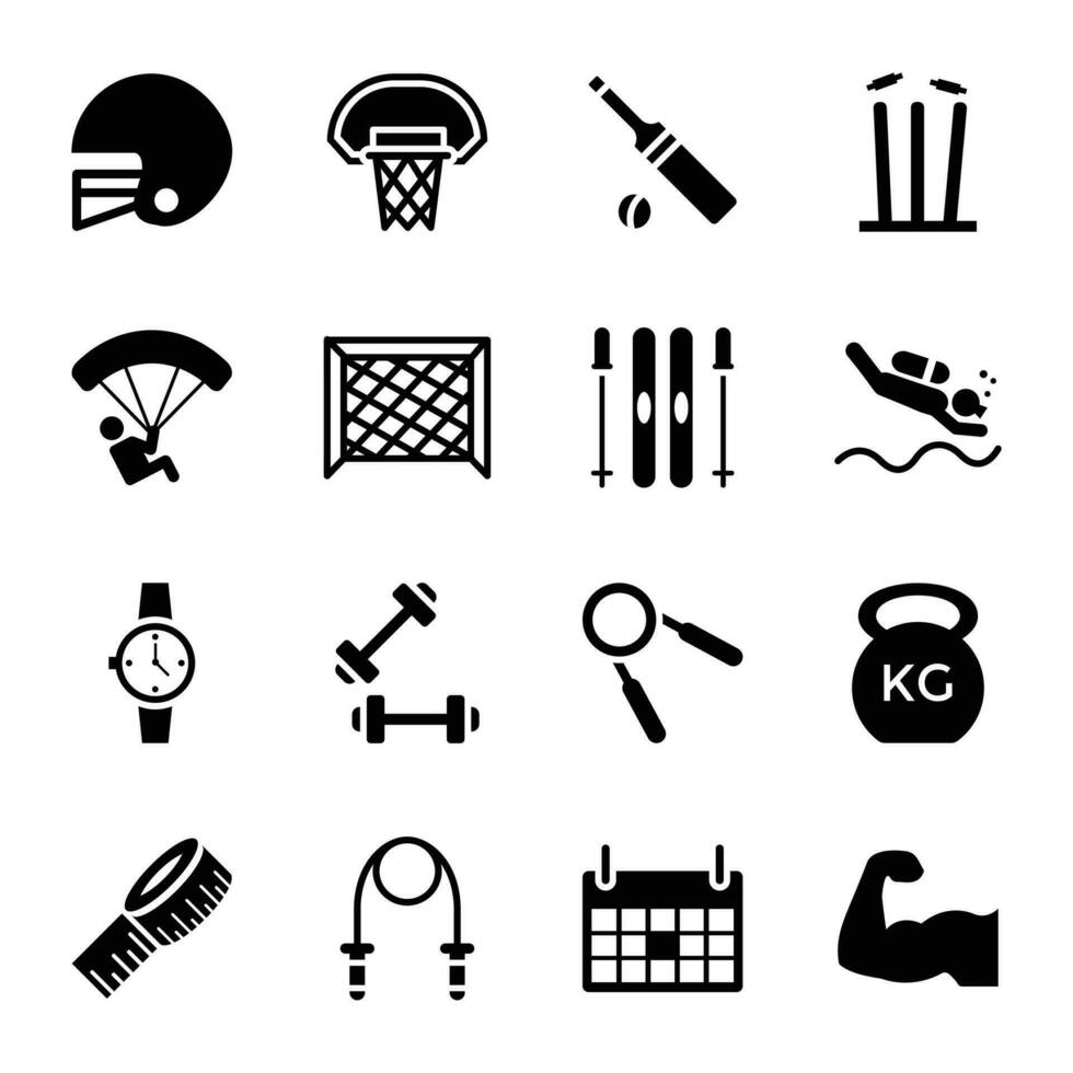 sport- glyph pictogrammen reeks vector